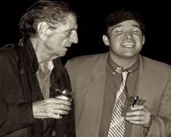 Harry Dean Stanton consuming alcohol